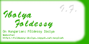 ibolya foldessy business card